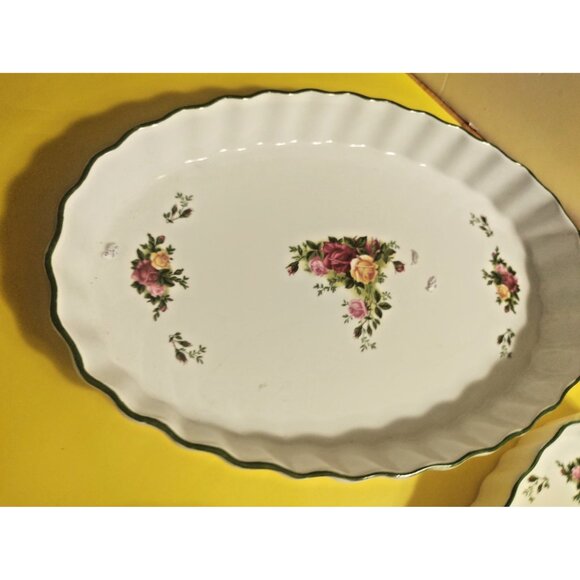 Royal Albert Quiche Tart Flan Tray Old Country Roses set of 3 (9", 10.5", 12.5") - Picture 8 of 16